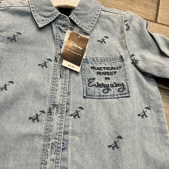 Disney Practically perfect button Jean shirt NWT  3T - Picture 3 of 8